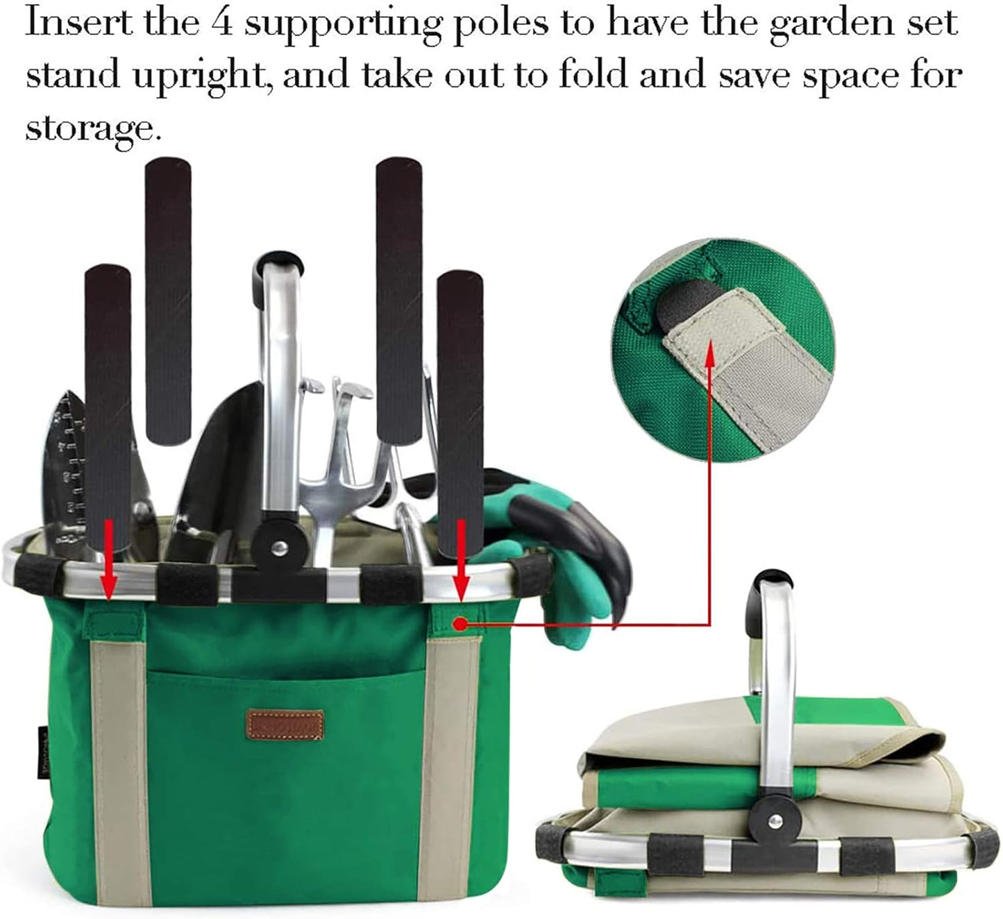 Garden Tools Set with 40 Pieces Hand Tools, Garden Tools Bag with Heavy Duty Tools, Garden Tool Kit with Foldable Handle (King)