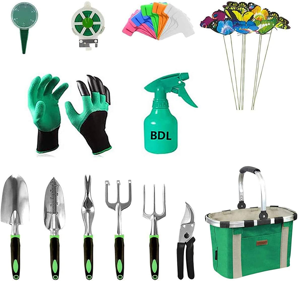 Garden Tools Set with 40 Pieces Hand Tools, Garden Tools Bag with Heavy Duty Tools, Garden Tool Kit with Foldable Handle (King)